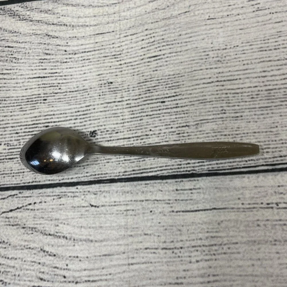 Vintage TWA Airline Stainless Steel Basketweave Teaspoon 6